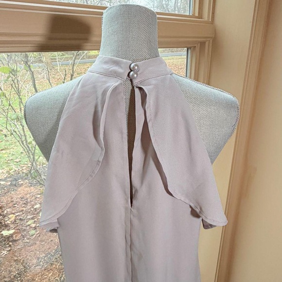 Cocktail dress Halter Ruffle Dress Sleeveless A-Line Knee Length chic feminine - Picture 5 of 7